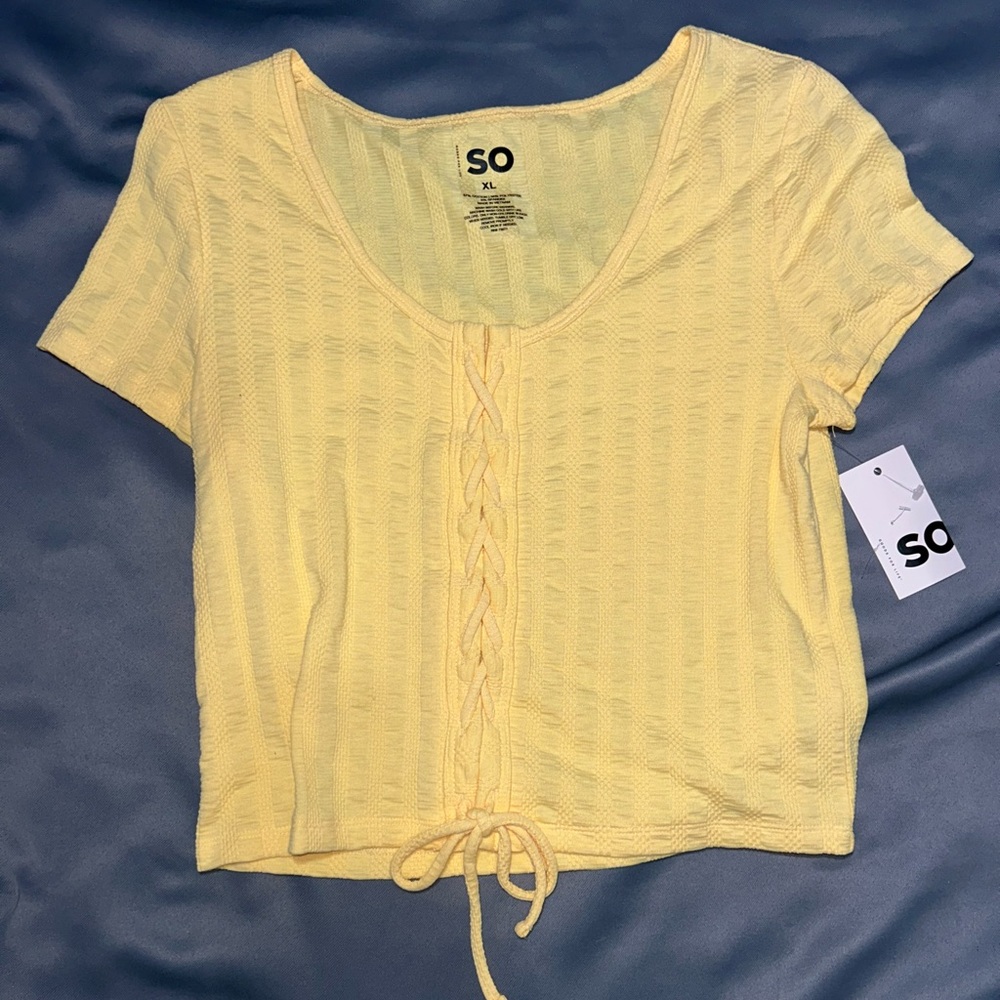 NWT SO yellow crop top